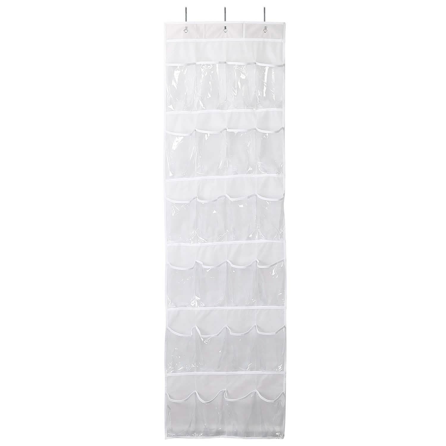 24-Pocket: Over the Door Shoes Rack Crystal Clear Organizer