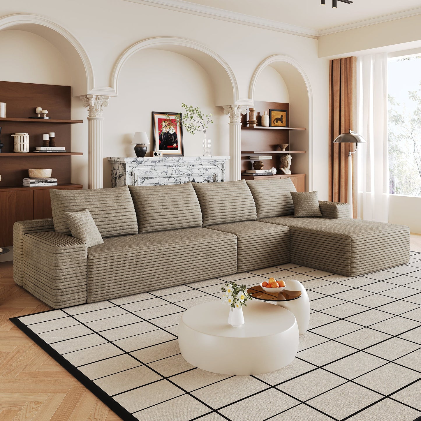 134" Cloud Sectional Couch with L-Shape Chaise