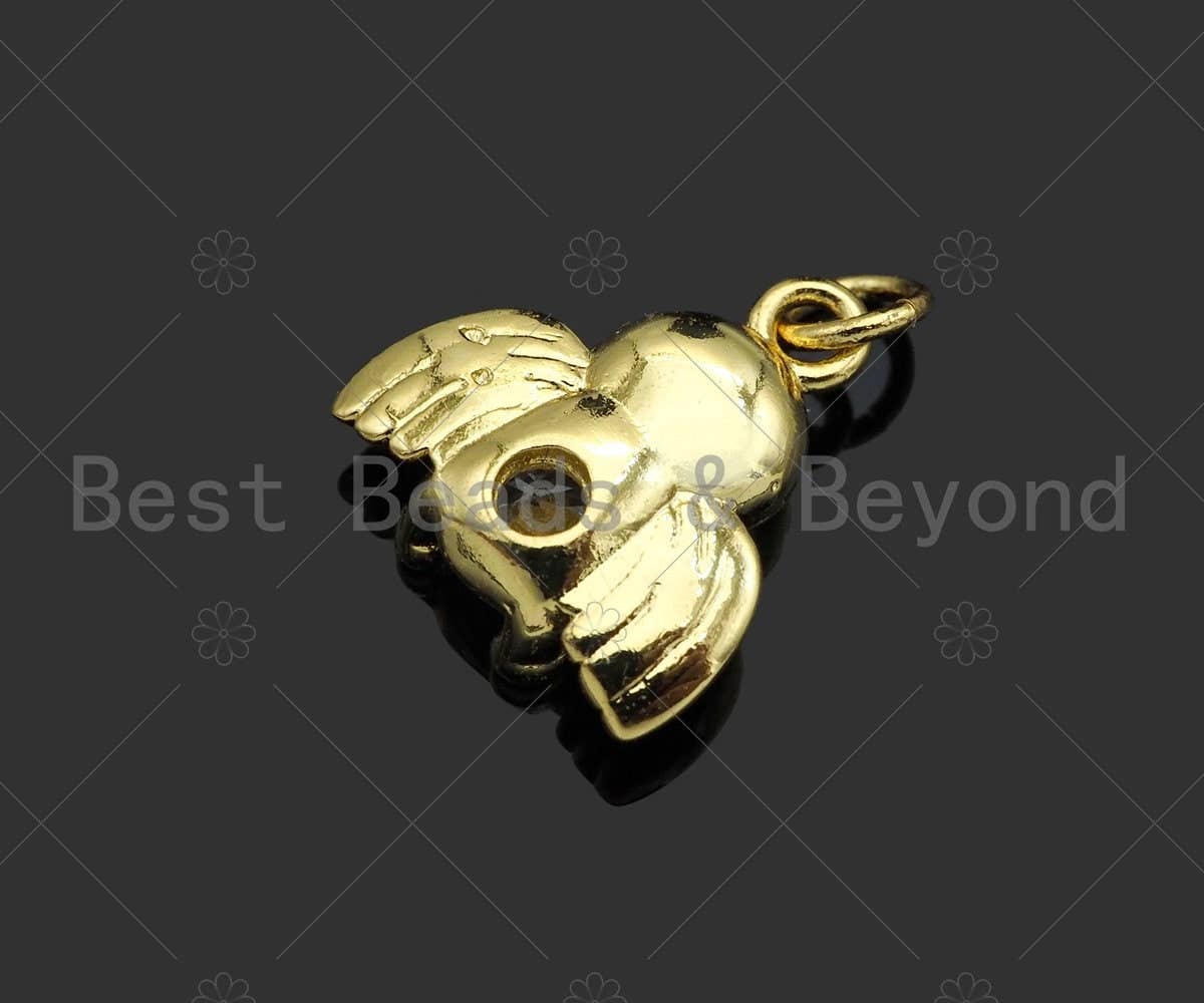 Gold Filled CZ Micro Pave Cute Angel Shape Pendant,18K Gold Filled Angel Charm, Necklace Bracelet Charm Pendant,15x14mm,Sku#LK343