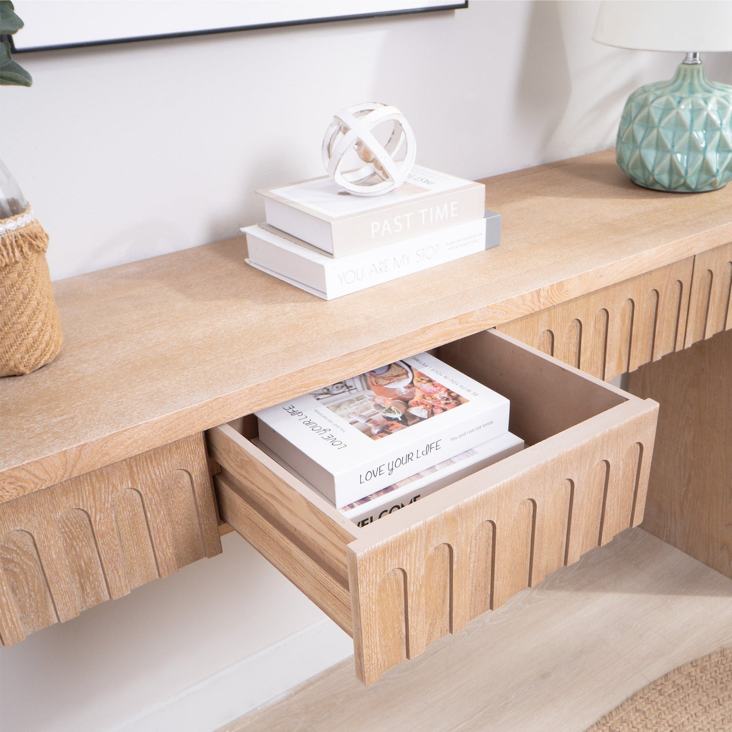 Modern Console Table with 4 Drawers – 59.2" Entryway Table