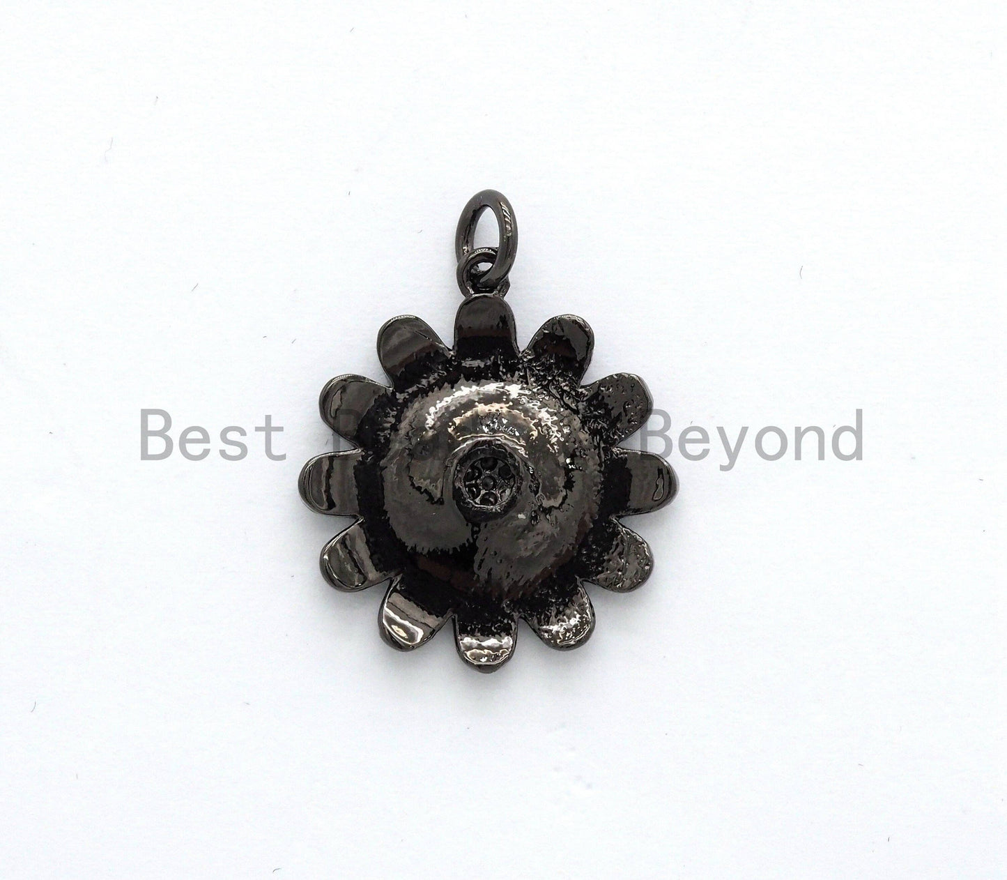 19mm Enamel Daisy flower Pendant,CZ Micro Pave Oil Drop Flower pendant,Enamel Charm,Enamel Jewelry,19x21mm,sku#F585