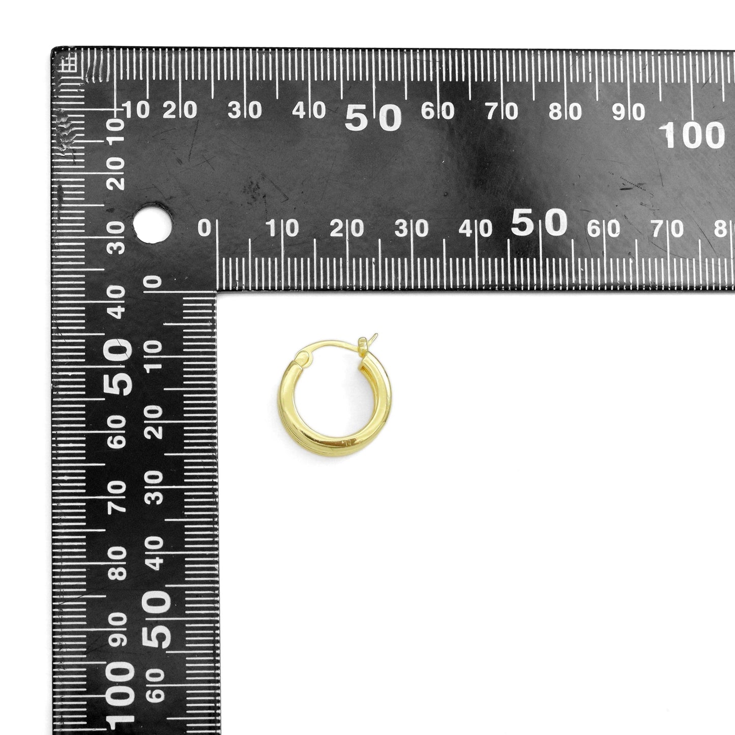 Plain Multi Lines Gold Silver Hoop Earrings, Sku#A194