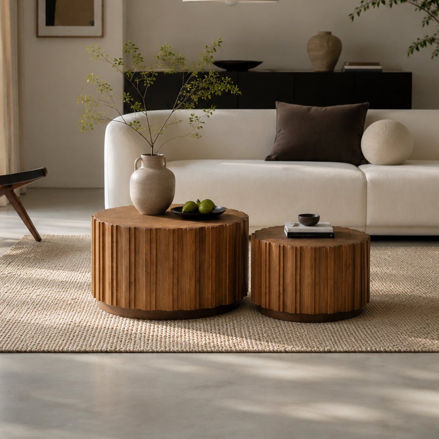 19.7"+27.5" Round Nesting Coffee Table Set of 2