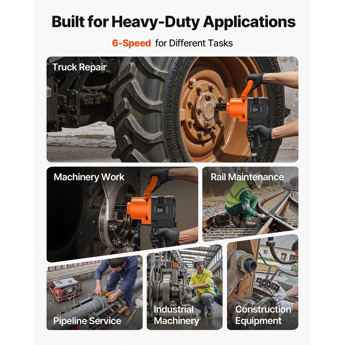 1 Inch Air Impact Wrench, Up to 1200 ft-lbs Nut-Busting Torque