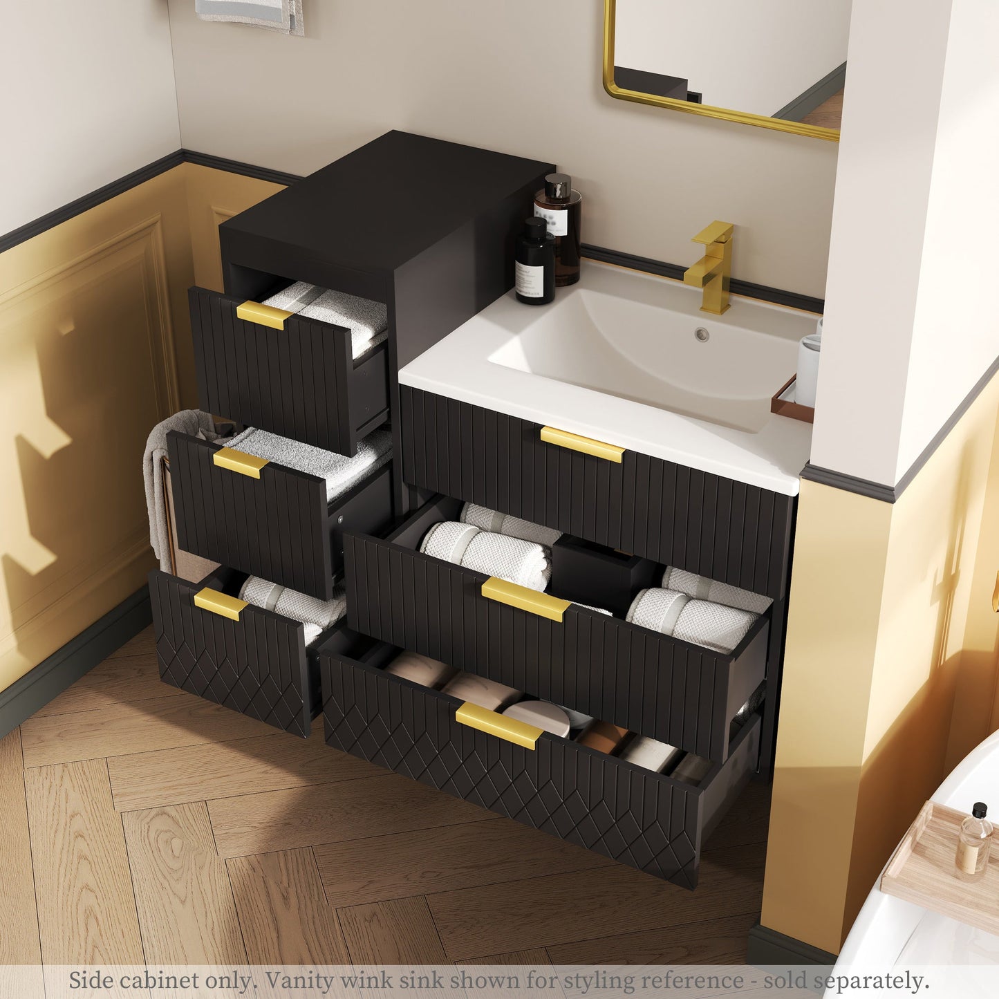 Wall Mounted Floating Cabinet with Drawers