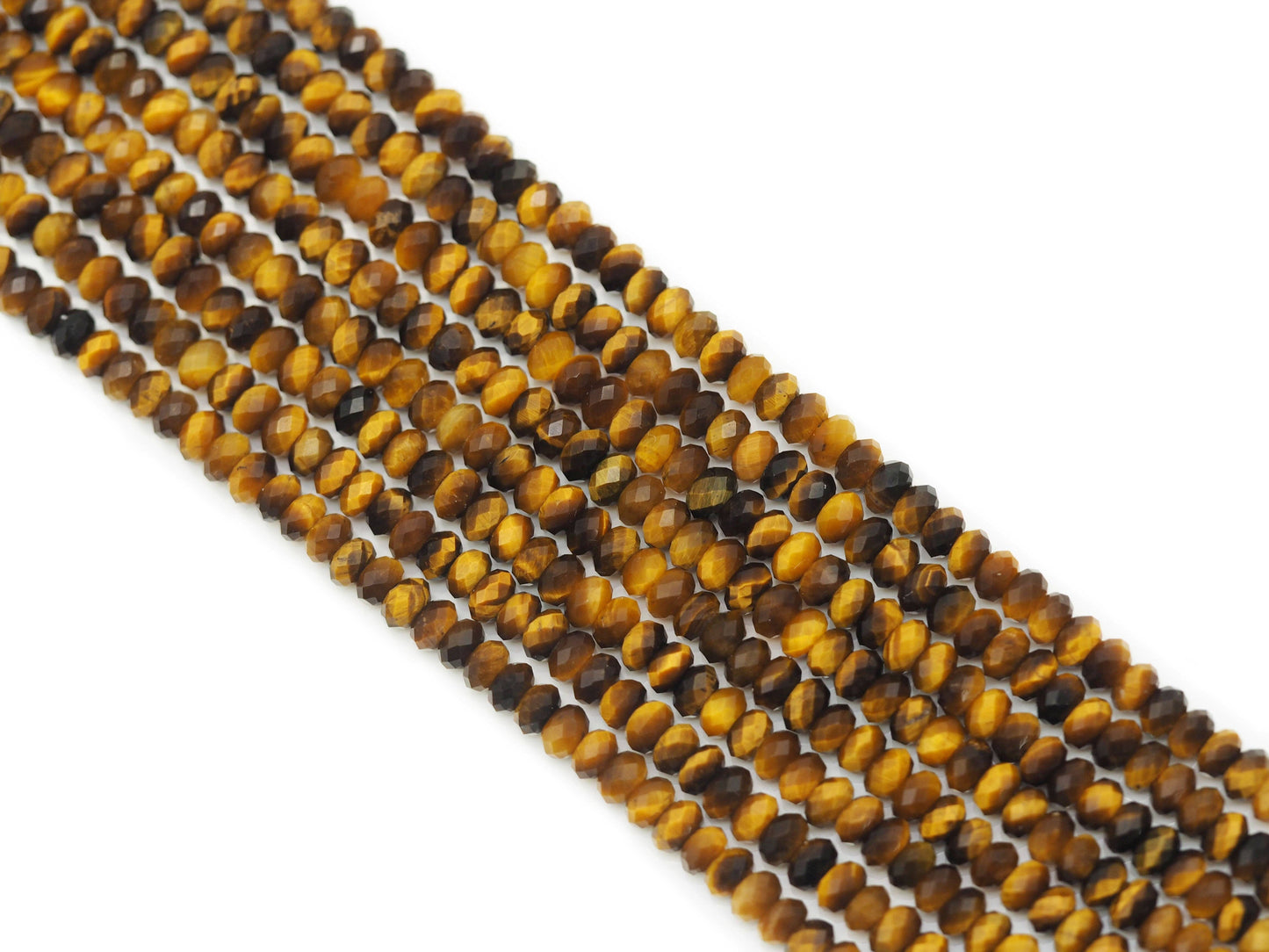 High Quality Yellow Tiger Eye Rondelle Beads, Sku#UA233