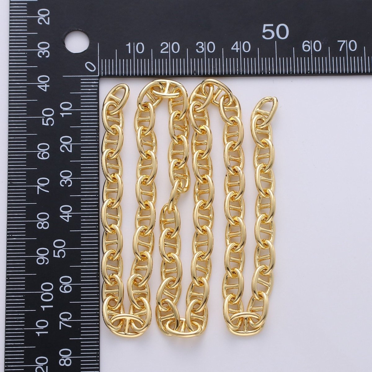 24K Gold filled Anchor Mariner Chain, 5x9mm Link Bracelet, Anklet or Necklace, Jewelry for Men and Women Necklace Component | ROLL-239