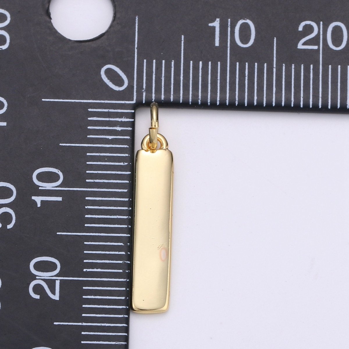 24k Gold Filled and Silver Long Rectangle Charm,  Dainty Women Necklace, Gold Filled Charm, For DIY Jewelry, Gold Color | D-542 D-543