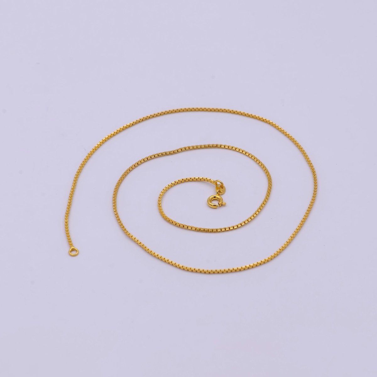 24k Gold Filled Box Chain Necklace, 18 Inch, 1mm Gold Chain, Box Link Chain For Women Men | WA-530 Clearance Pricing