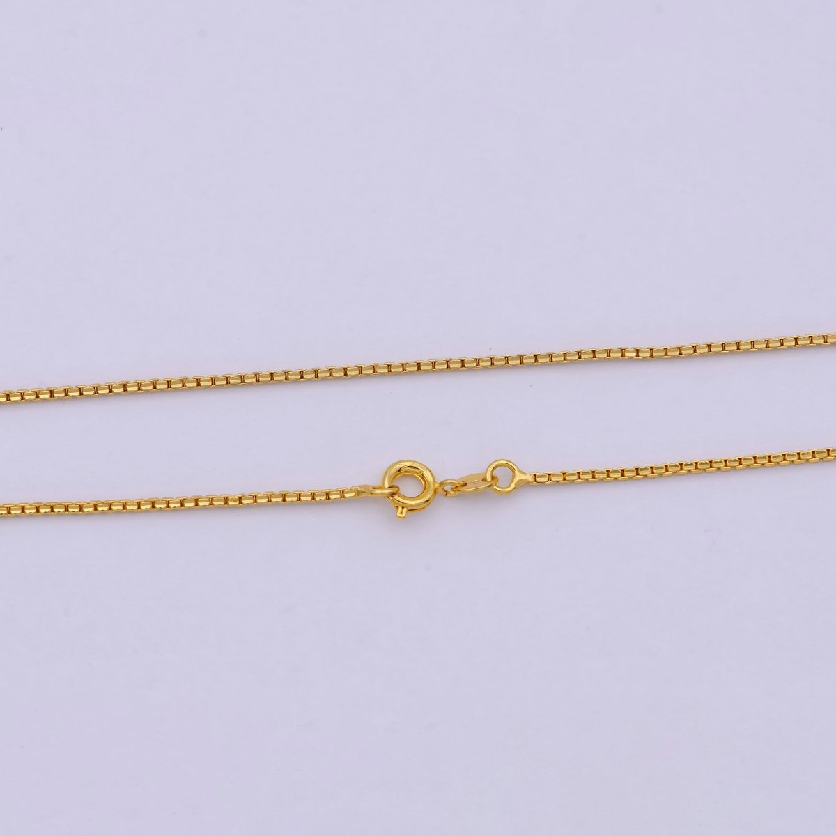 24k Gold Filled Box Chain Necklace, 18 Inch, 1mm Gold Chain, Box Link Chain For Women Men | WA-530 Clearance Pricing