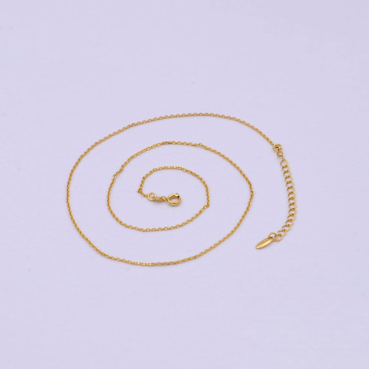 24K Gold Filled Cable Chain, 17.7 Inch Layering Finished Chain Necklace with Spring Ring | WA-613 Clearance Pricing