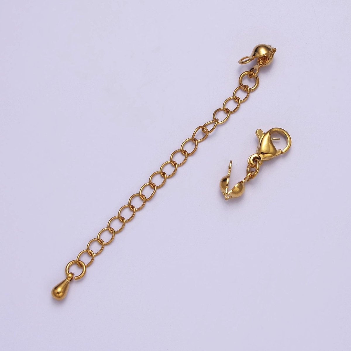 24K Gold Filled Chain Extender & Lobster Clasps Closure & Clamshell Crimp Knot Cover Jewelry Supply Set L-721