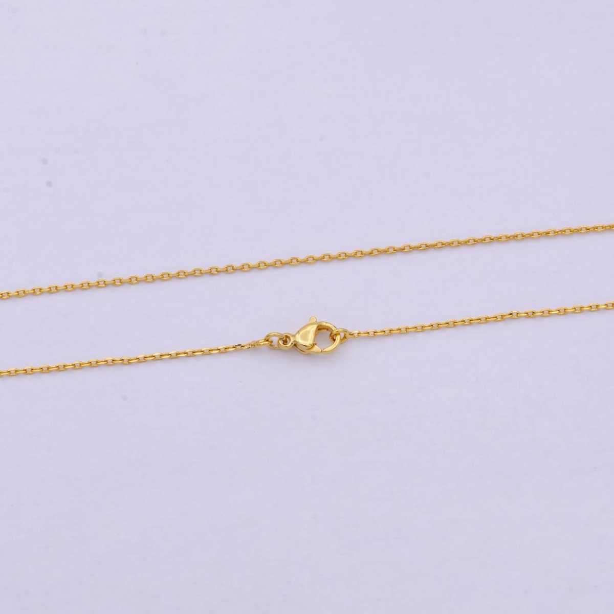 24K Gold Filled Chain Necklace, Dainty 0.9mm Cable Finished Chain, 17.5" Inch Layering Necklace | WA-615 Clearance Pricing