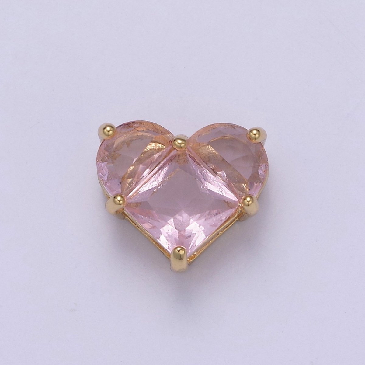 24K Gold Filled Colorful 10mm Cubic Zirconia Heart Love Spacer Beads | B-009 B-011 B-012 B-017 B-020 B-024 B-037 B-052