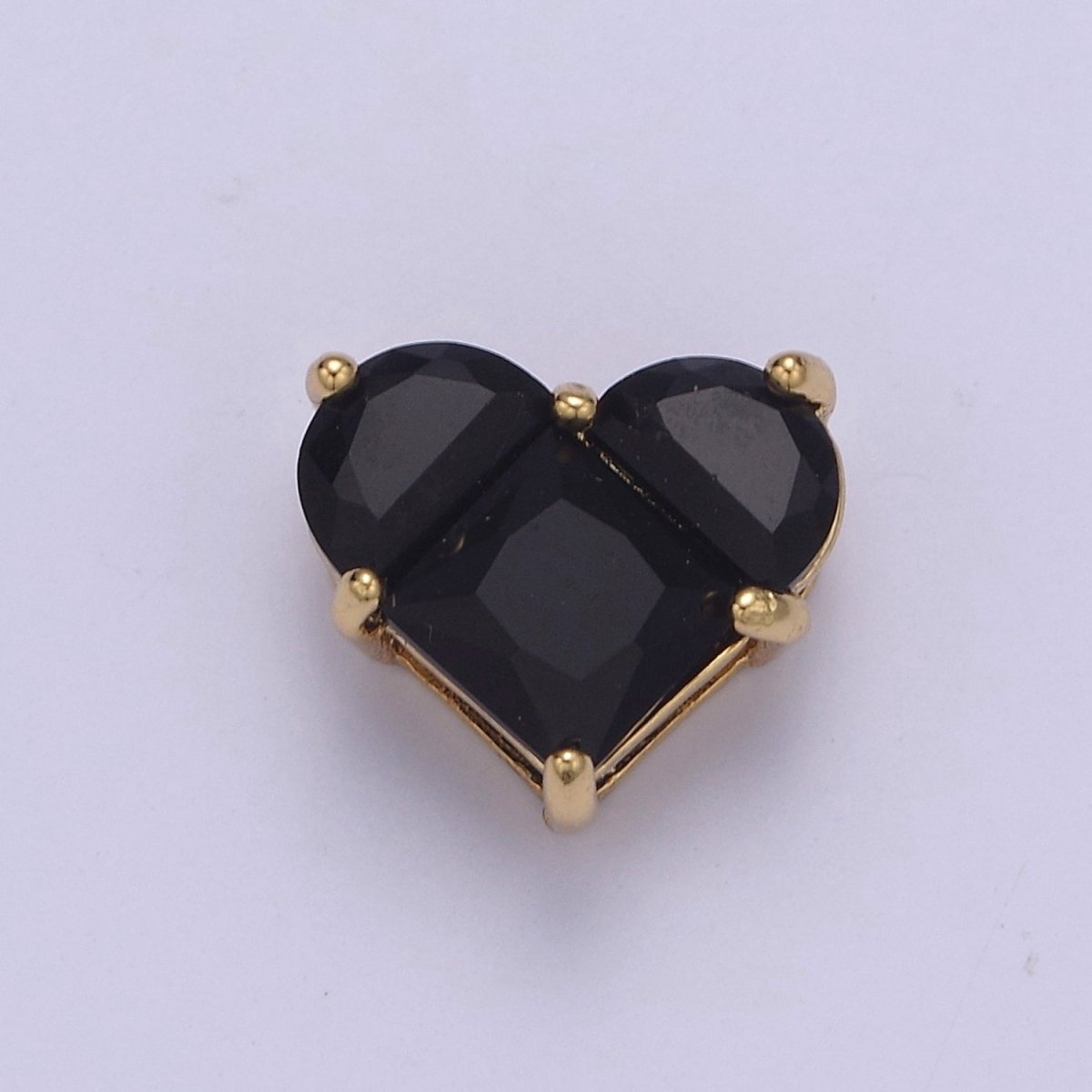 24K Gold Filled Colorful 10mm Cubic Zirconia Heart Love Spacer Beads | B-009 B-011 B-012 B-017 B-020 B-024 B-037 B-052
