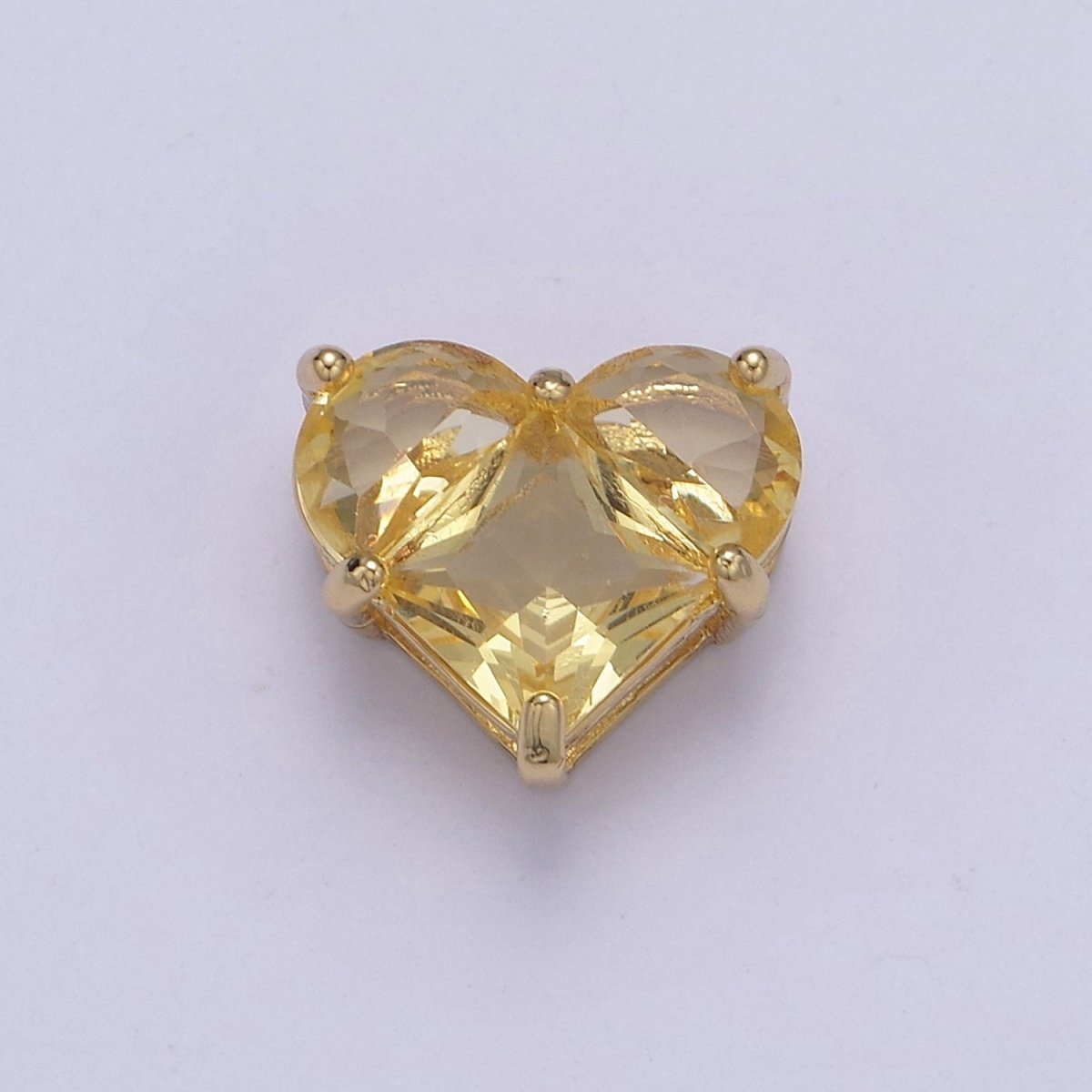24K Gold Filled Colorful 10mm Cubic Zirconia Heart Love Spacer Beads | B-009 B-011 B-012 B-017 B-020 B-024 B-037 B-052
