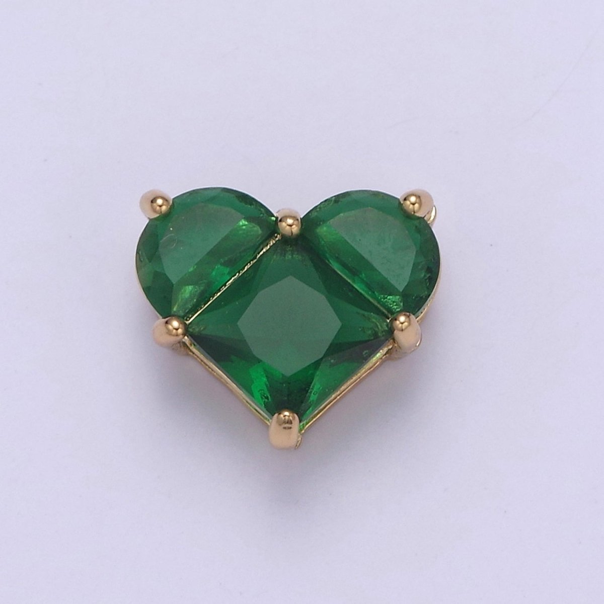 24K Gold Filled Colorful 10mm Cubic Zirconia Heart Love Spacer Beads | B-009 B-011 B-012 B-017 B-020 B-024 B-037 B-052