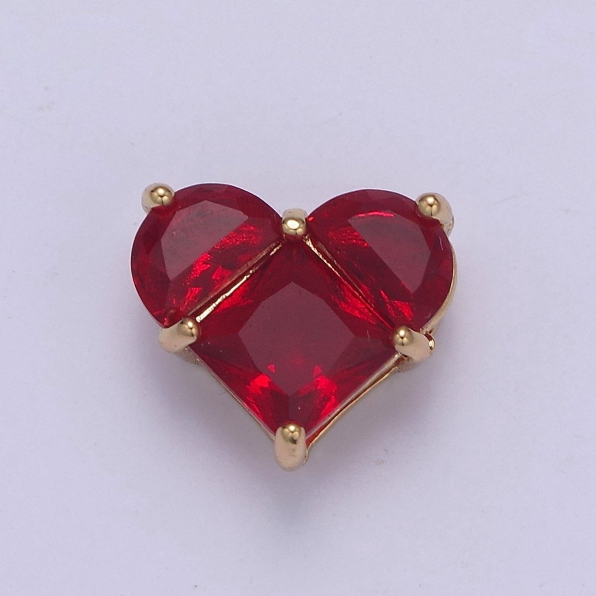 24K Gold Filled Colorful 10mm Cubic Zirconia Heart Love Spacer Beads | B-009 B-011 B-012 B-017 B-020 B-024 B-037 B-052