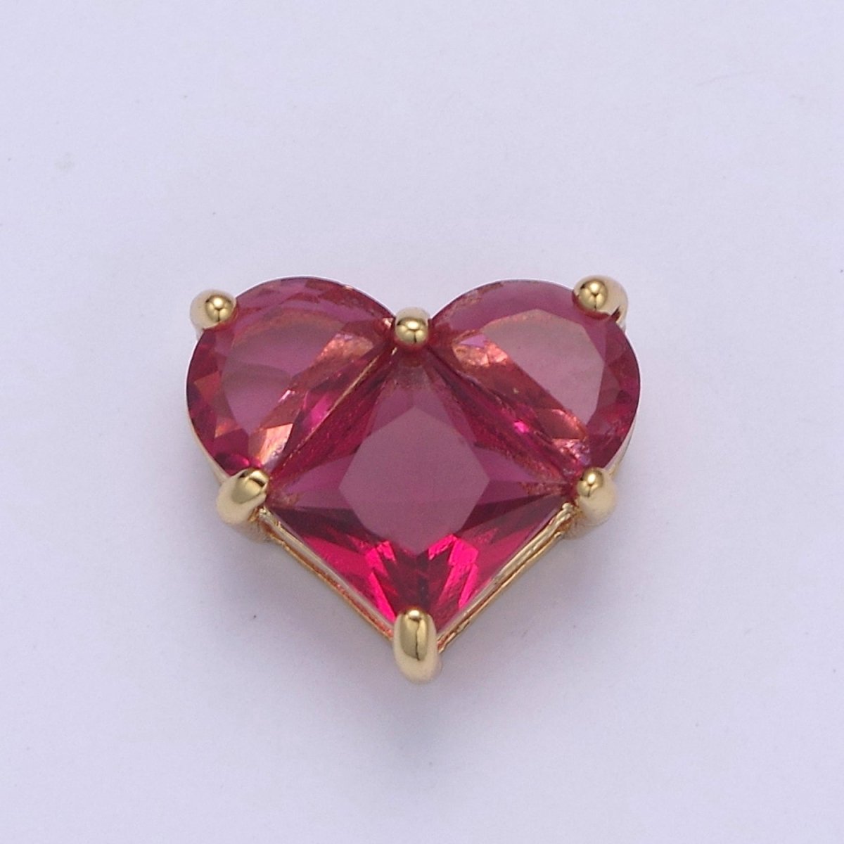 24K Gold Filled Colorful 10mm Cubic Zirconia Heart Love Spacer Beads | B-009 B-011 B-012 B-017 B-020 B-024 B-037 B-052