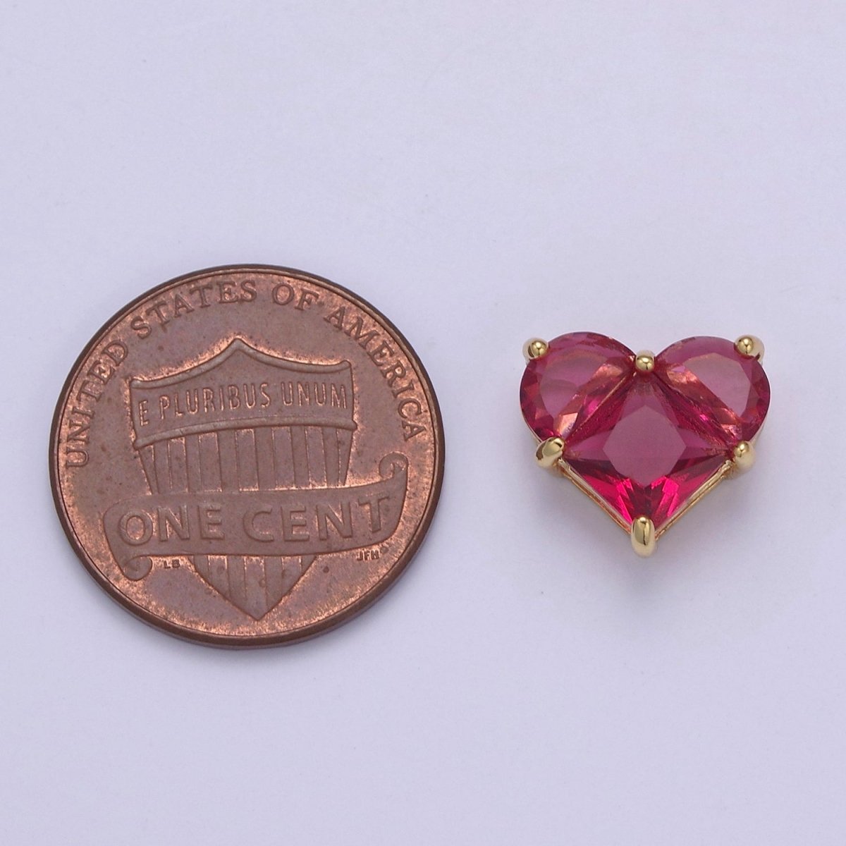 24K Gold Filled Colorful 10mm Cubic Zirconia Heart Love Spacer Beads | B-009 B-011 B-012 B-017 B-020 B-024 B-037 B-052