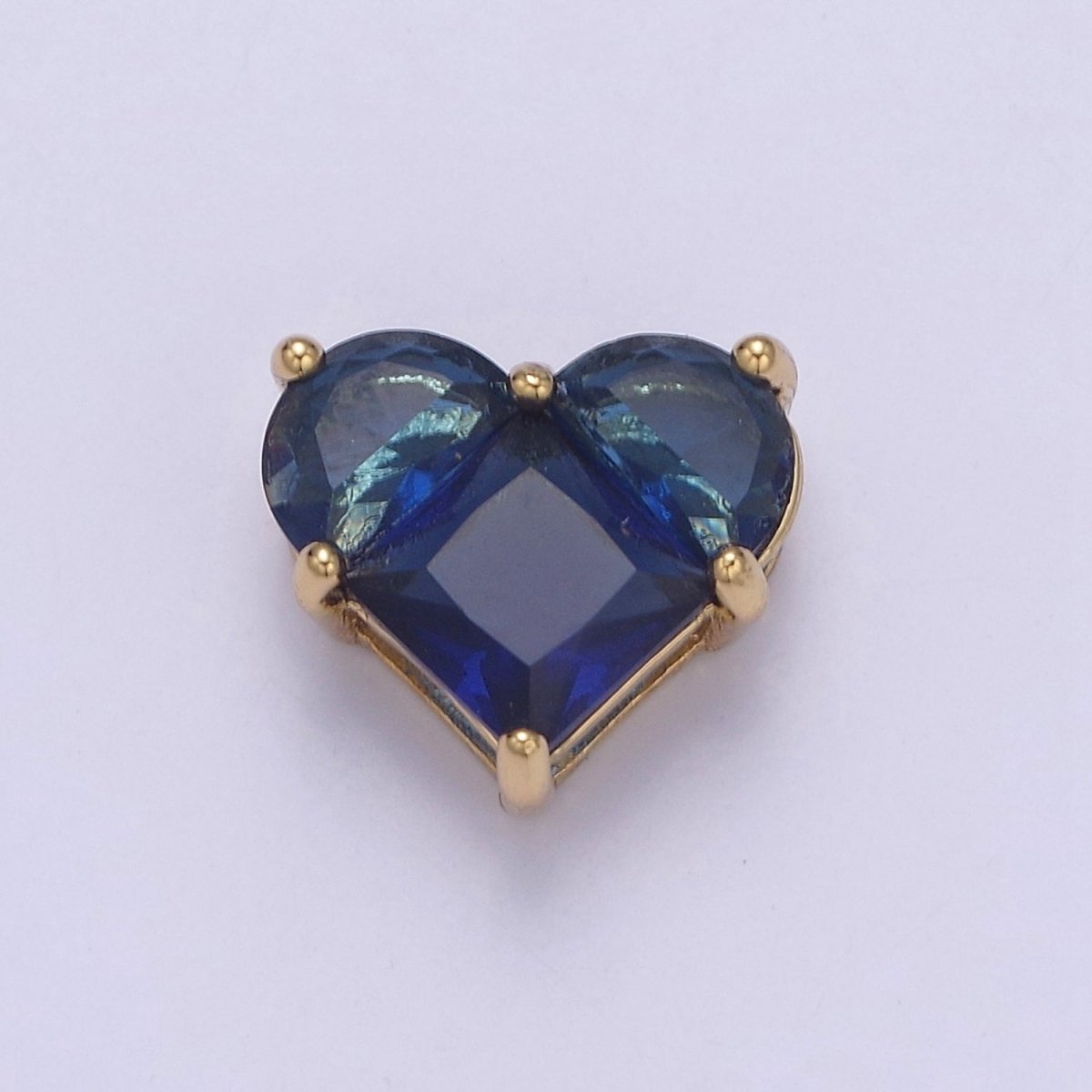 24K Gold Filled Colorful 10mm Cubic Zirconia Heart Love Spacer Beads | B-009 B-011 B-012 B-017 B-020 B-024 B-037 B-052