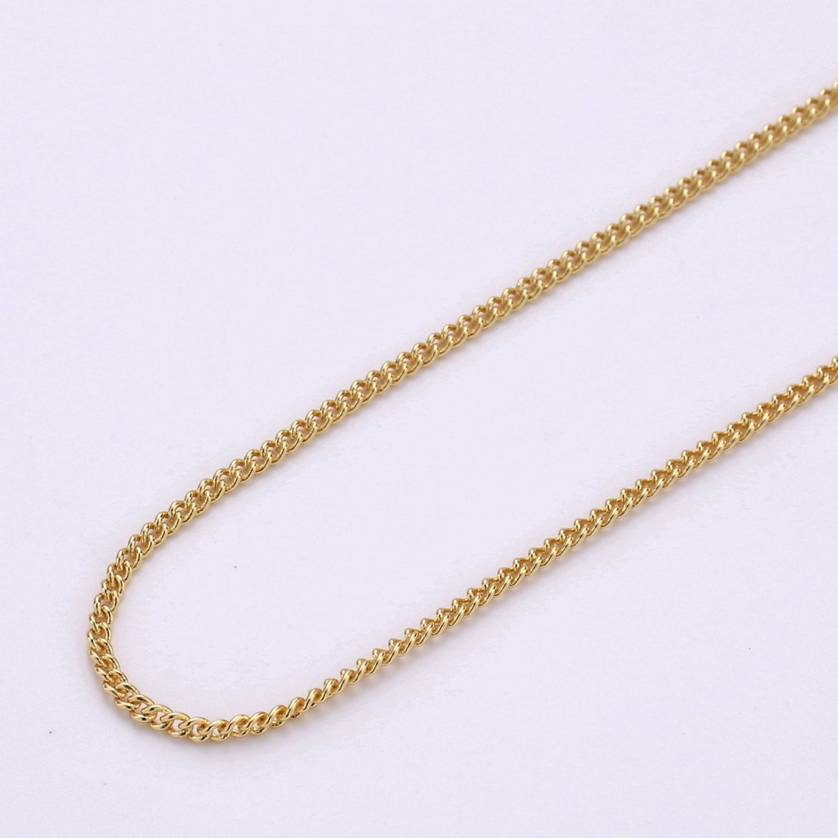 24K Gold Filled CURB Chain by the Yard, 5mm Unfinished Gold Chain For Bracelet Necklace Anklet Jewelry Making Supply | ROLL-140 Clearance Pricing