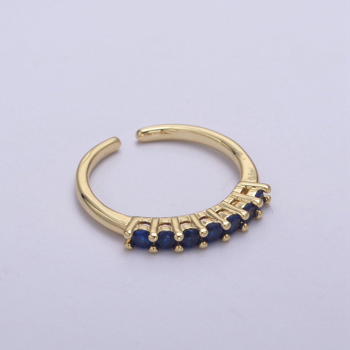 24k Gold Filled CZ Stone Ring - Dainty Ring - Fuschia Blue Green Clear Black Cubic Zirconia Ring - Minimalist Jewelry U-266