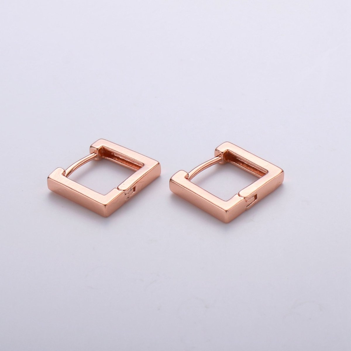 24k Gold Filled Earrings, Square Huggie Earring, Square Earrings, DIY Earrings, Everyday Wear Earrings, Rosegold Earring L-924