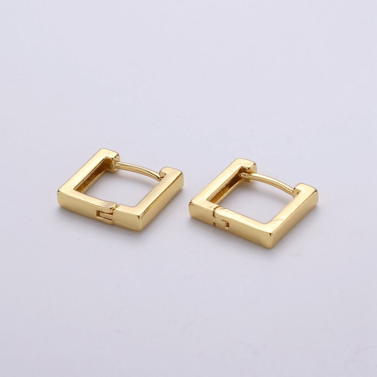 24k Gold Filled Earrings, Square Huggie Earring, Square Earrings, DIY Earrings, Everyday Wear Earrings, Rosegold Earring L-924