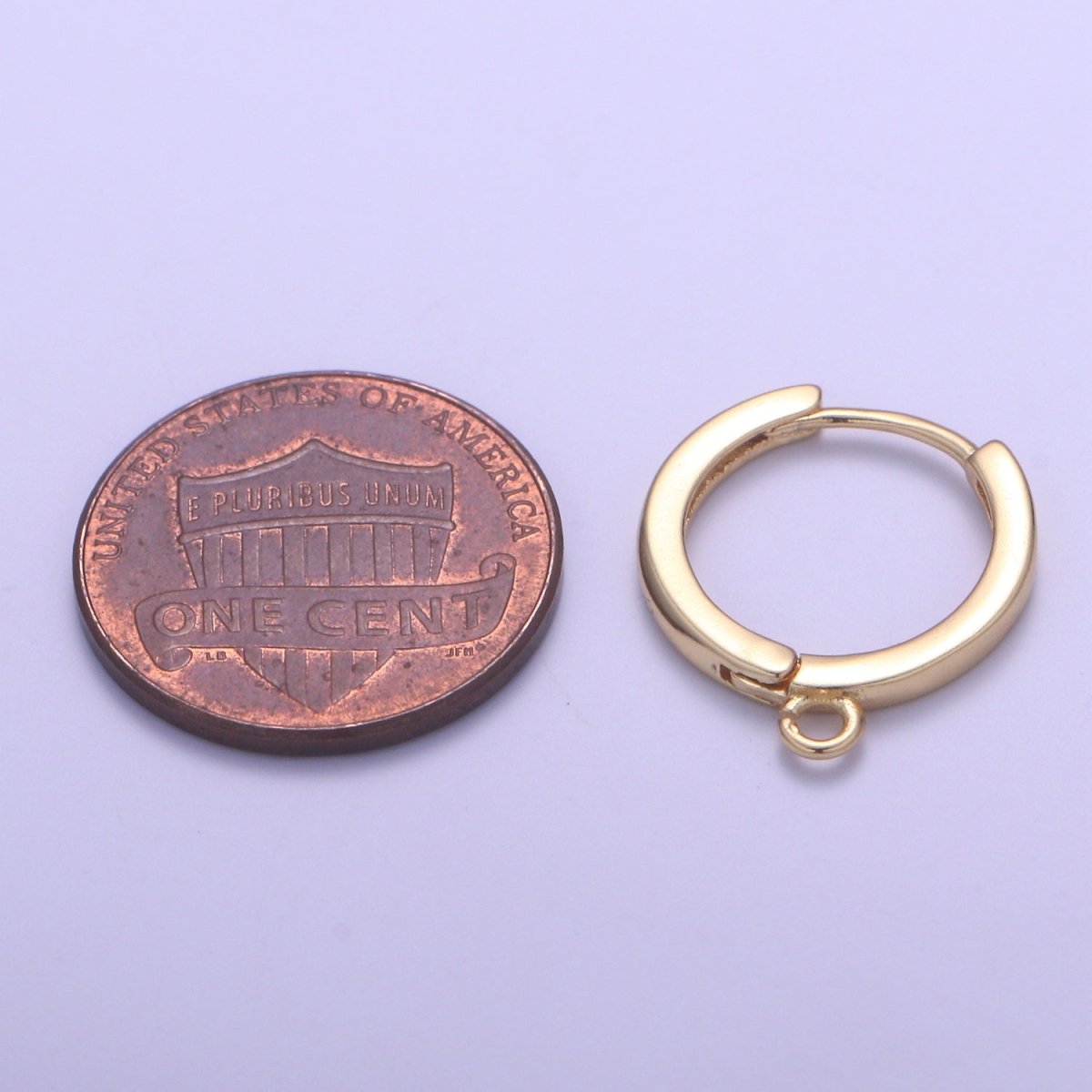 24K Gold Filled Huggies Open Loop Earrings  L-226