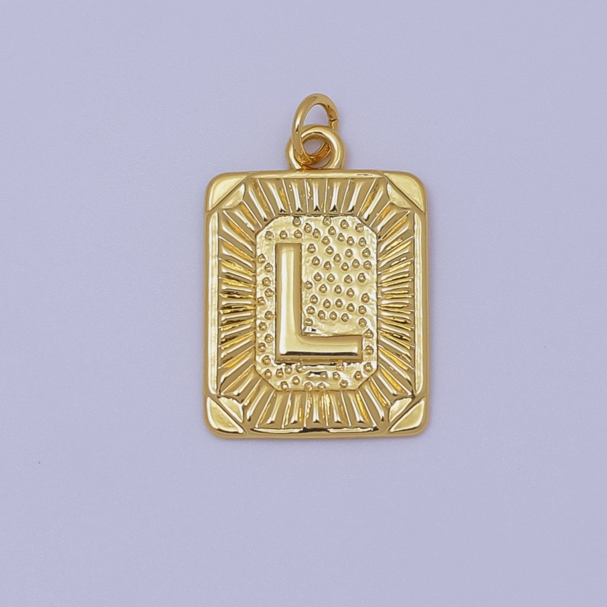 24k Gold Filled Initial Tag Letter Charm A - Z Alphabet Letter Tile Charm Pendant Personalized Charm for Designer Inspired Necklace Jewelry Making A716~A728