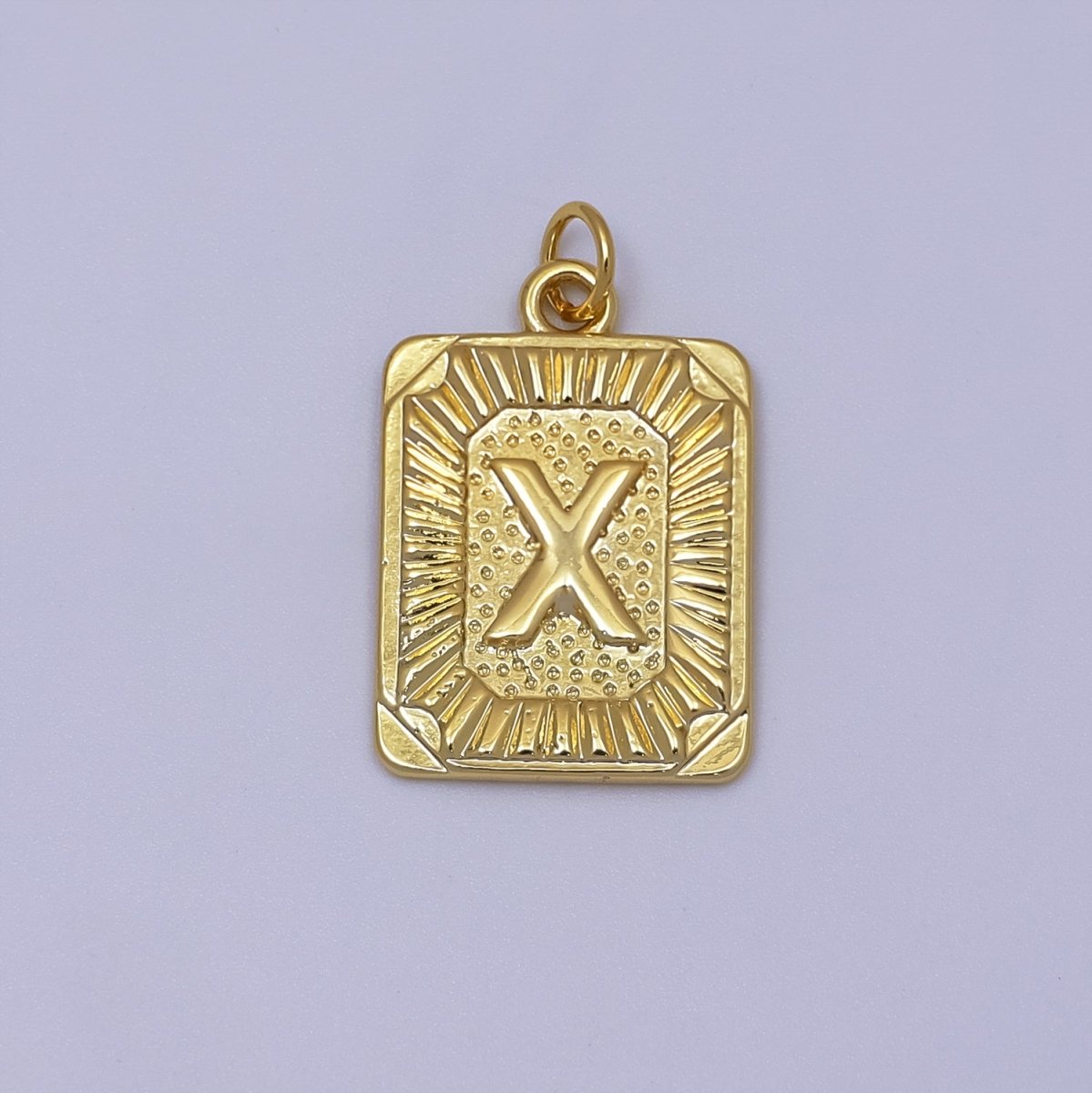 24k Gold Filled Initial Tag Letter Charm A - Z Alphabet Letter Tile Charm Pendant Personalized Charm for Designer Inspired Necklace Jewelry Making A716~A728