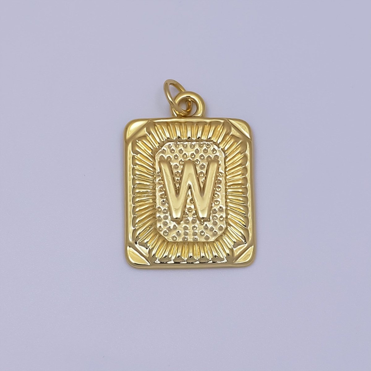 24k Gold Filled Initial Tag Letter Charm A - Z Alphabet Letter Tile Charm Pendant Personalized Charm for Designer Inspired Necklace Jewelry Making A716~A728