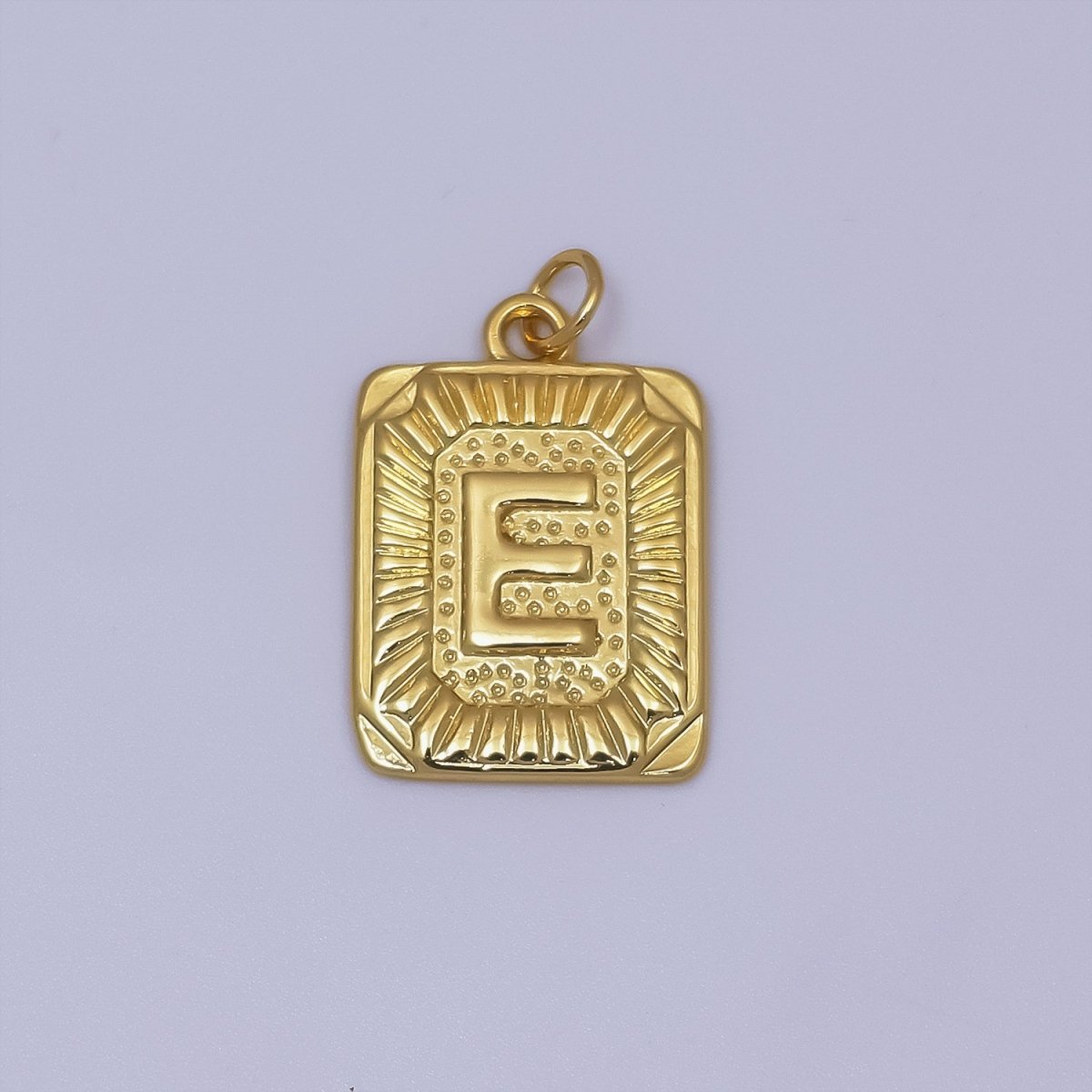 24k Gold Filled Initial Tag Letter Charm A - Z Alphabet Letter Tile Charm Pendant Personalized Charm for Designer Inspired Necklace Jewelry Making A716~A728