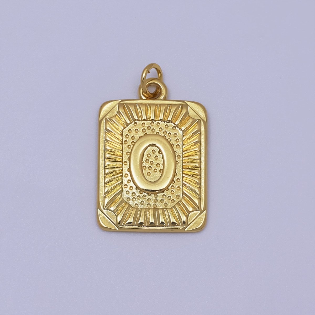 24k Gold Filled Initial Tag Letter Charm A - Z Alphabet Letter Tile Charm Pendant Personalized Charm for Designer Inspired Necklace Jewelry Making A716~A728