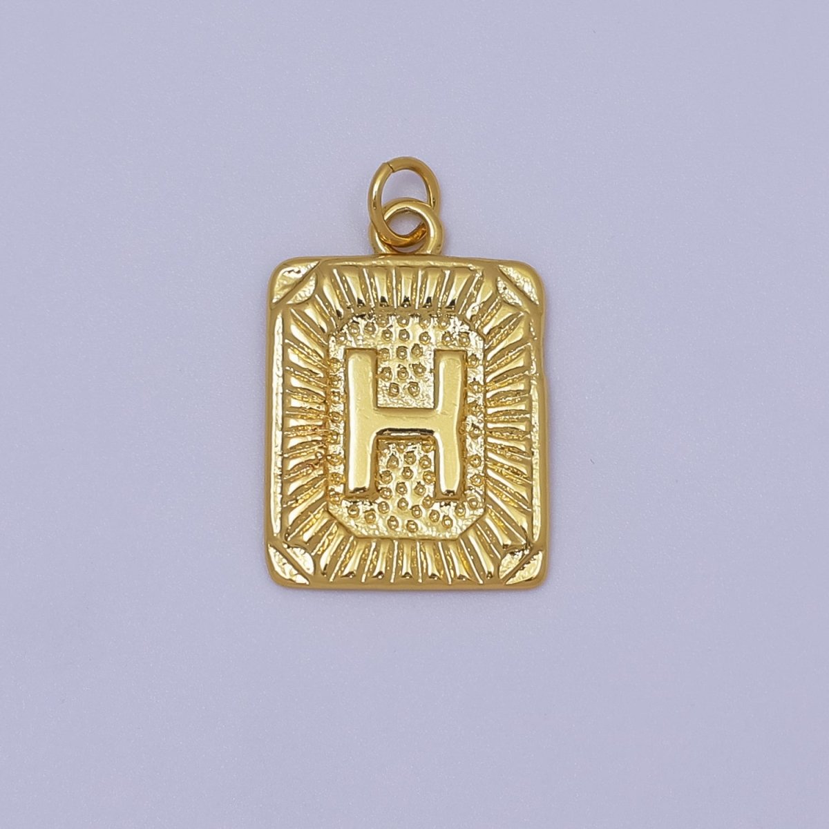 24k Gold Filled Initial Tag Letter Charm A - Z Alphabet Letter Tile Charm Pendant Personalized Charm for Designer Inspired Necklace Jewelry Making A716~A728