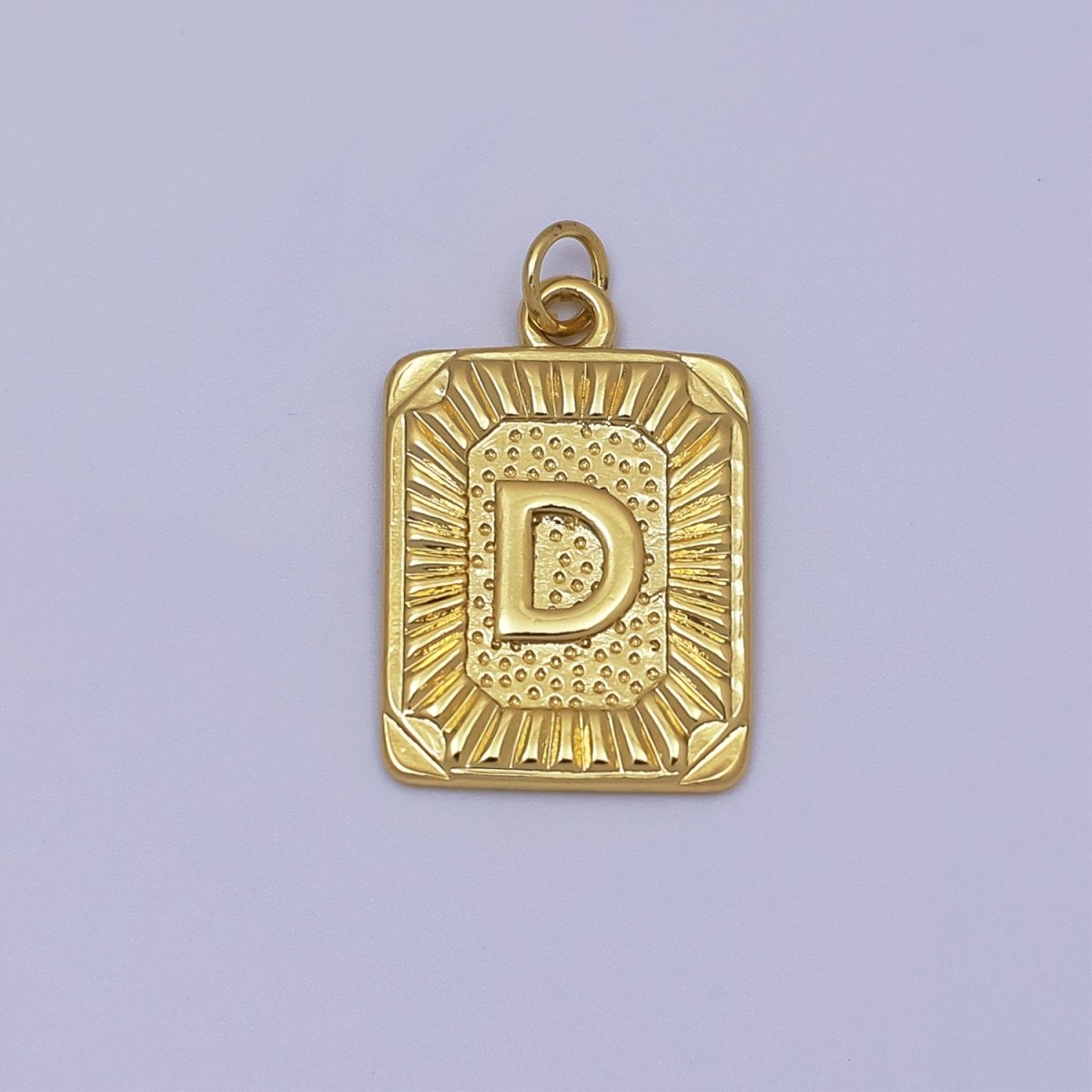 24k Gold Filled Initial Tag Letter Charm A - Z Alphabet Letter Tile Charm Pendant Personalized Charm for Designer Inspired Necklace Jewelry Making A716~A728