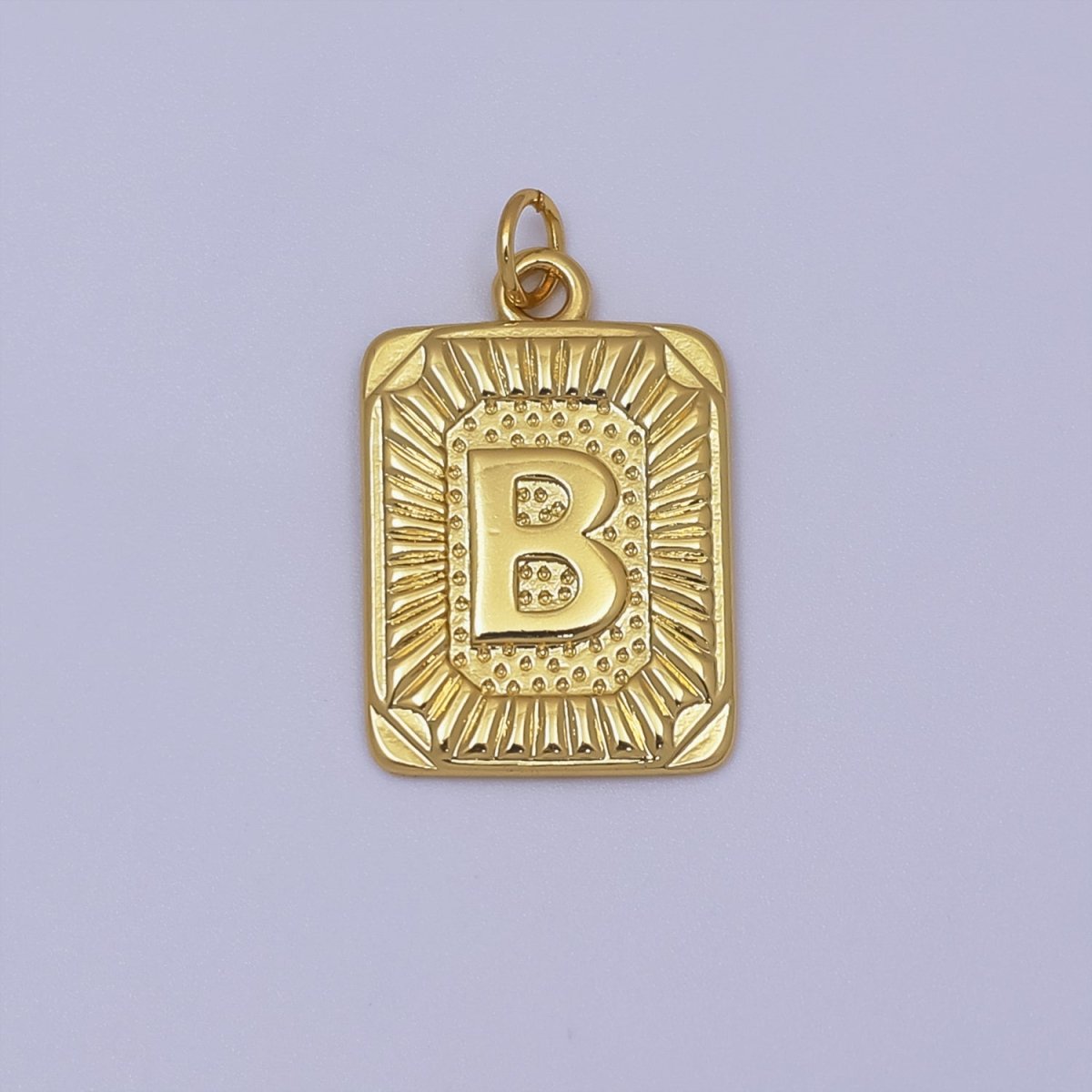 24k Gold Filled Initial Tag Letter Charm A - Z Alphabet Letter Tile Charm Pendant Personalized Charm for Designer Inspired Necklace Jewelry Making A716~A728