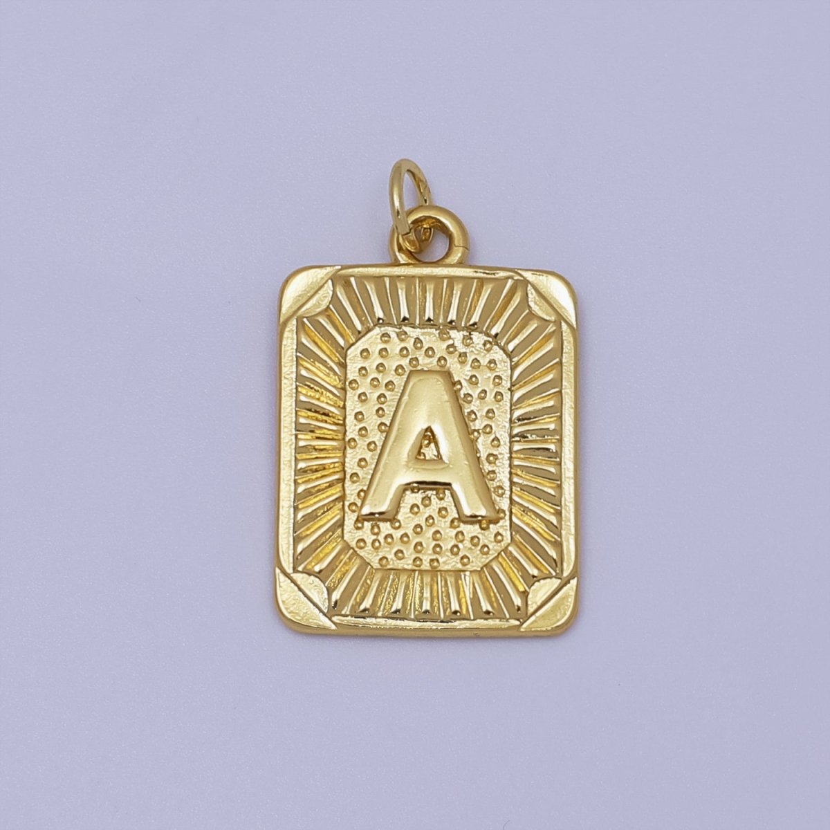 24k Gold Filled Initial Tag Letter Charm A - Z Alphabet Letter Tile Charm Pendant Personalized Charm for Designer Inspired Necklace Jewelry Making A716~A728