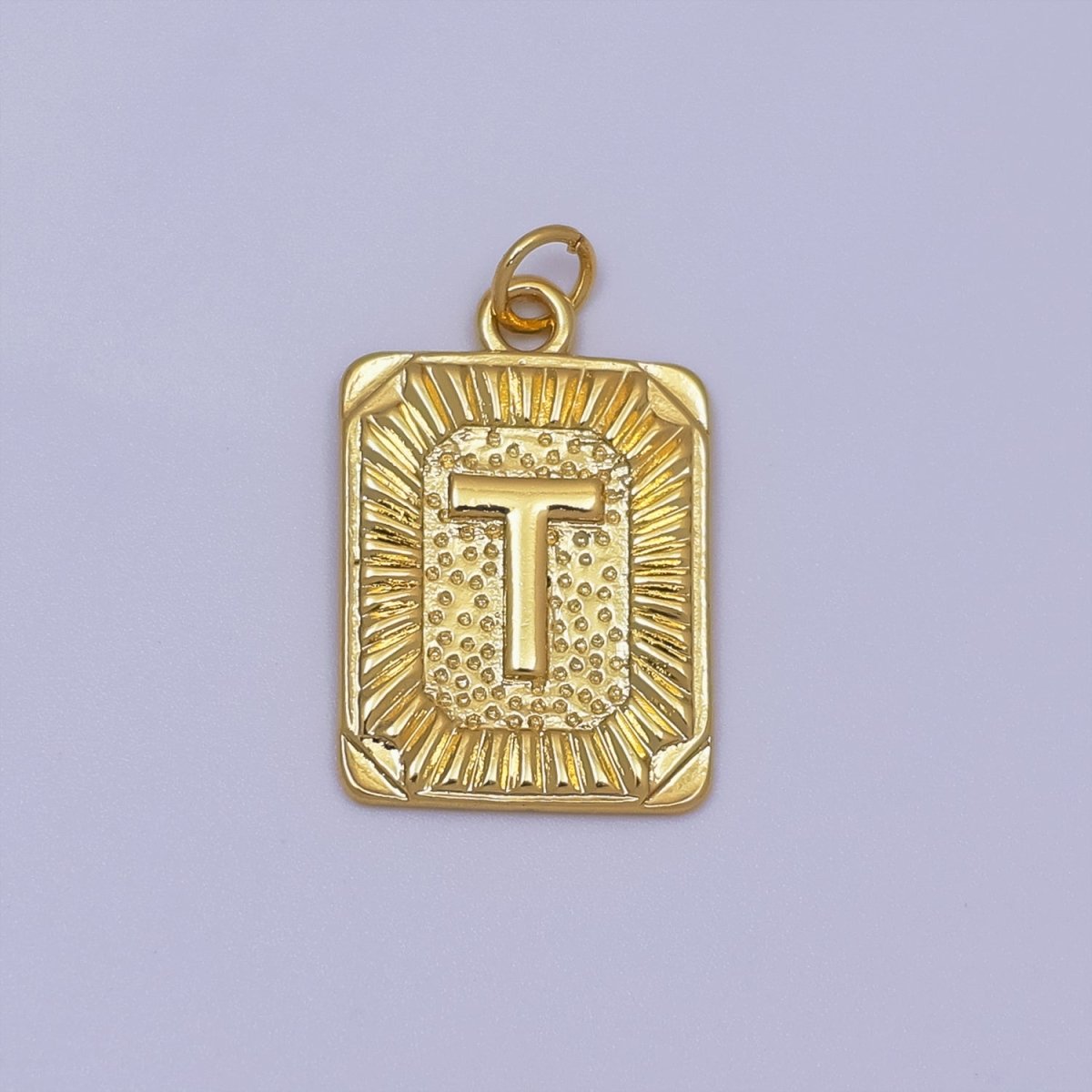 24k Gold Filled Initial Tag Letter Charm A - Z Alphabet Letter Tile Charm Pendant Personalized Charm for Designer Inspired Necklace Jewelry Making A716~A728