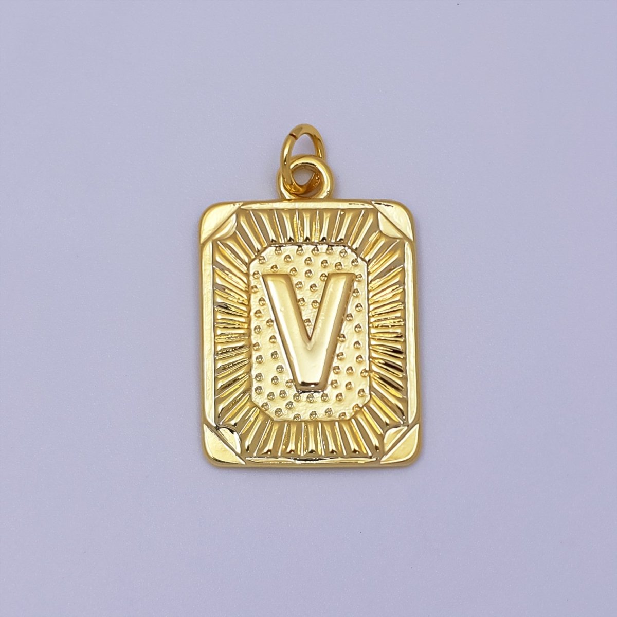 24k Gold Filled Initial Tag Letter Charm A - Z Alphabet Letter Tile Charm Pendant Personalized Charm for Designer Inspired Necklace Jewelry Making A716~A728