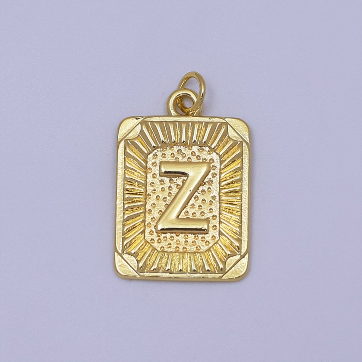24k Gold Filled Initial Tag Letter Charm A - Z Alphabet Letter Tile Charm Pendant Personalized Charm for Designer Inspired Necklace Jewelry Making A716~A728