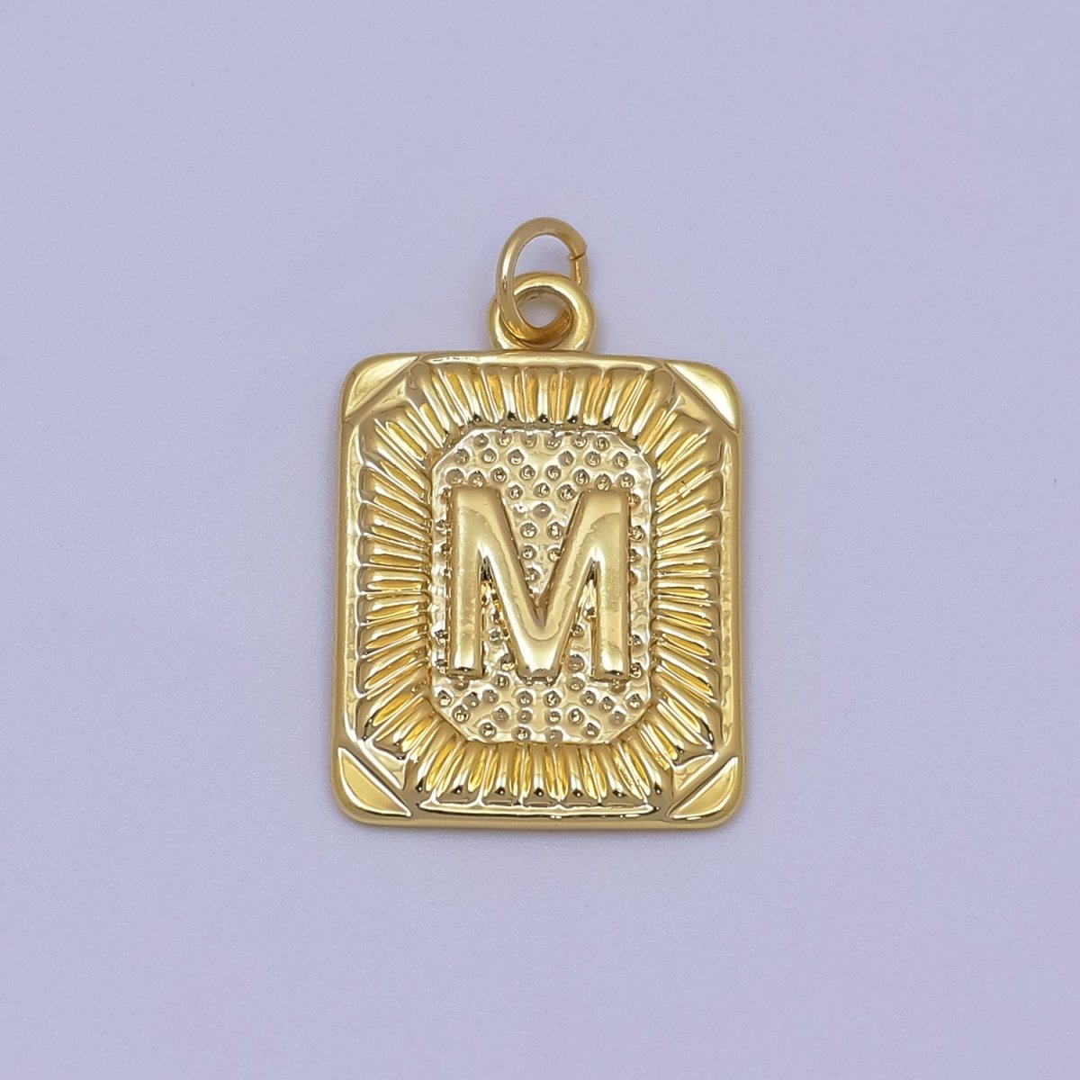 24k Gold Filled Initial Tag Letter Charm A - Z Alphabet Letter Tile Charm Pendant Personalized Charm for Designer Inspired Necklace Jewelry Making A716~A728