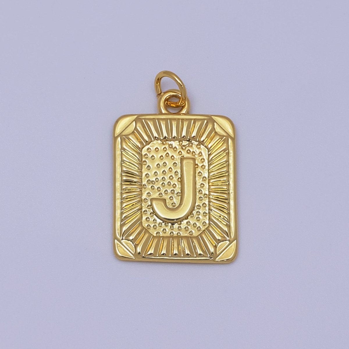 24k Gold Filled Initial Tag Letter Charm A - Z Alphabet Letter Tile Charm Pendant Personalized Charm for Designer Inspired Necklace Jewelry Making A716~A728