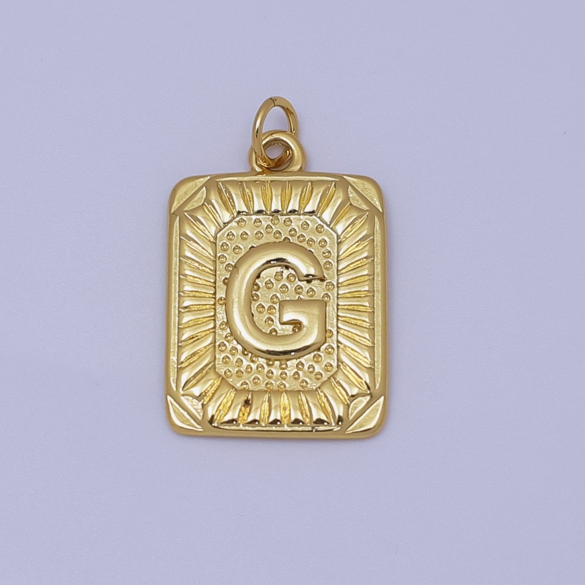 24k Gold Filled Initial Tag Letter Charm A - Z Alphabet Letter Tile Charm Pendant Personalized Charm for Designer Inspired Necklace Jewelry Making A716~A728