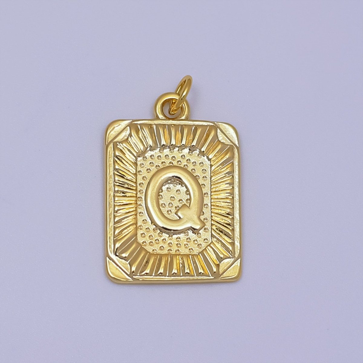 24k Gold Filled Initial Tag Letter Charm A - Z Alphabet Letter Tile Charm Pendant Personalized Charm for Designer Inspired Necklace Jewelry Making A716~A728