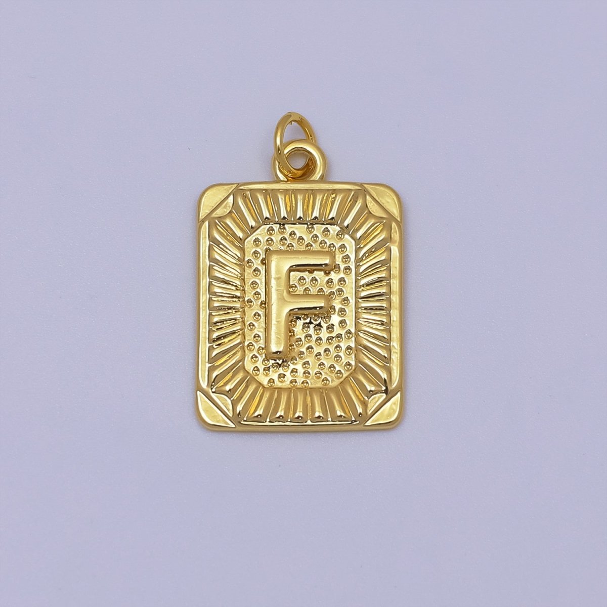 24k Gold Filled Initial Tag Letter Charm A - Z Alphabet Letter Tile Charm Pendant Personalized Charm for Designer Inspired Necklace Jewelry Making A716~A728