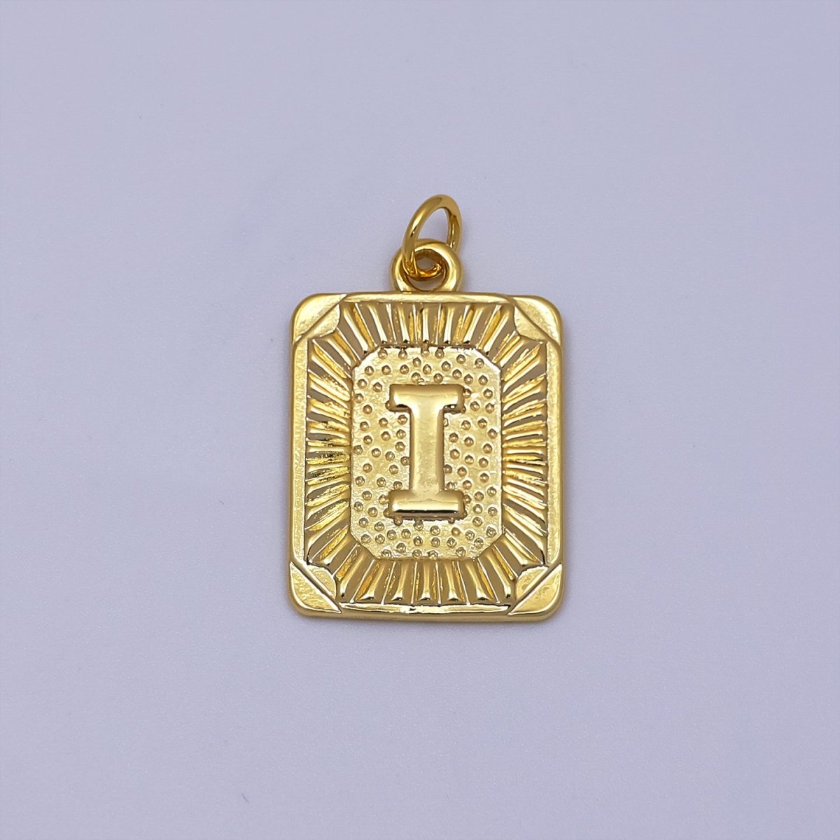 24k Gold Filled Initial Tag Letter Charm A - Z Alphabet Letter Tile Charm Pendant Personalized Charm for Designer Inspired Necklace Jewelry Making A716~A728