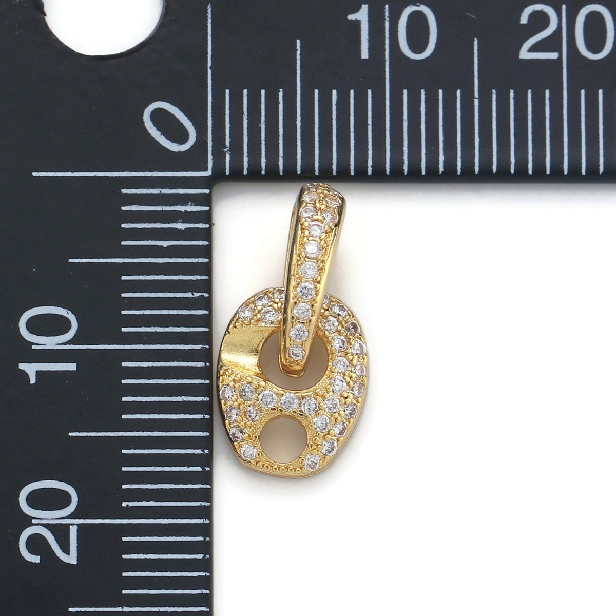 24k Gold Filled Micro Pave CZ Geometric Pendant Charm, Micro Pave Soda Cap Earring Pendant Charm, Gold Filled Pendant, For DIY Jewelry K-553