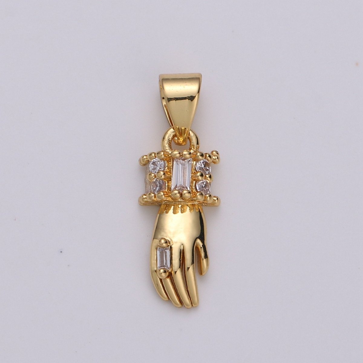 24k Gold Filled Micro Pave CZ Heart Pendant Charm, Gold Hand Micro Pave CZ Pendant Charm, Gold Filled Pendant, For DIY Jewelry I-802